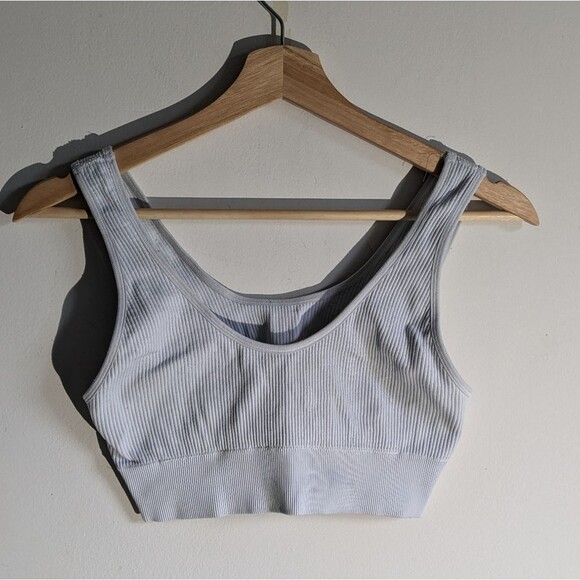 Aerie Ribbed Gray Bralette Women's Size Large - Picture 1 of 3